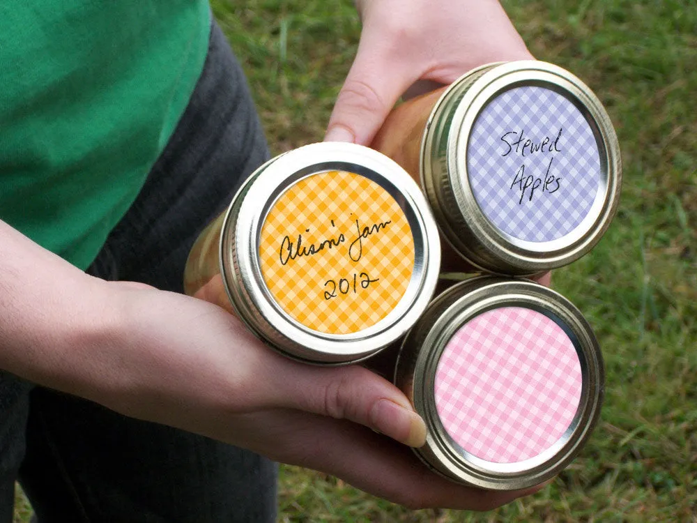 Checkered Canning Labels