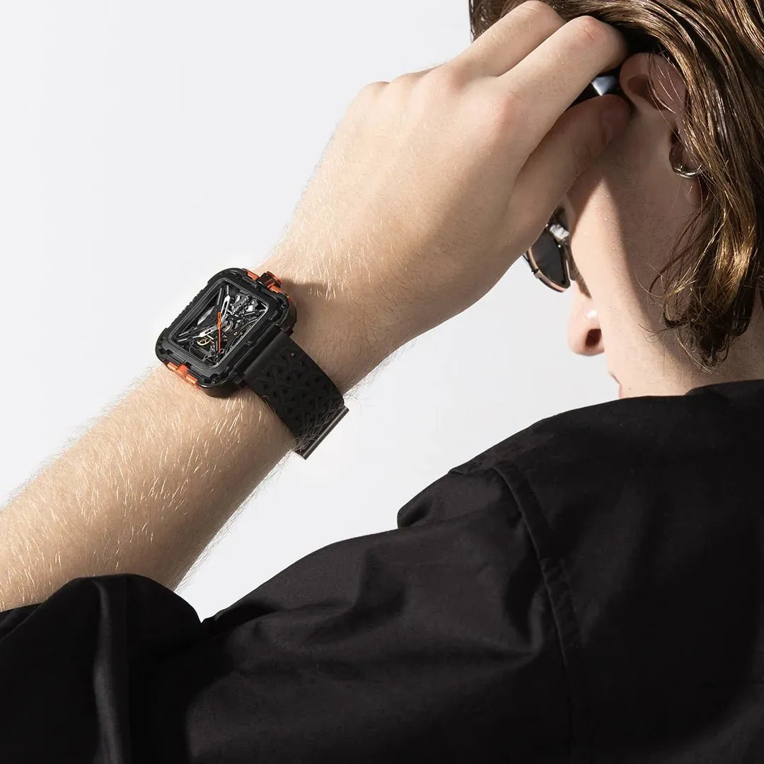 CIGA Design Mechanical Skelton Watch Series X Gorilla Black Orange