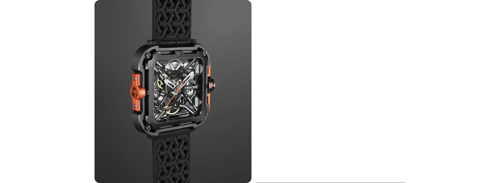 CIGA Design Mechanical Skelton Watch Series X Gorilla Black Orange