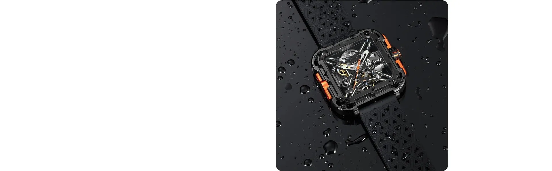 CIGA Design Mechanical Skelton Watch Series X Gorilla Black Orange