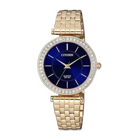Citizen Blue Swarovski Crystal Gold Watch ER0213-57L