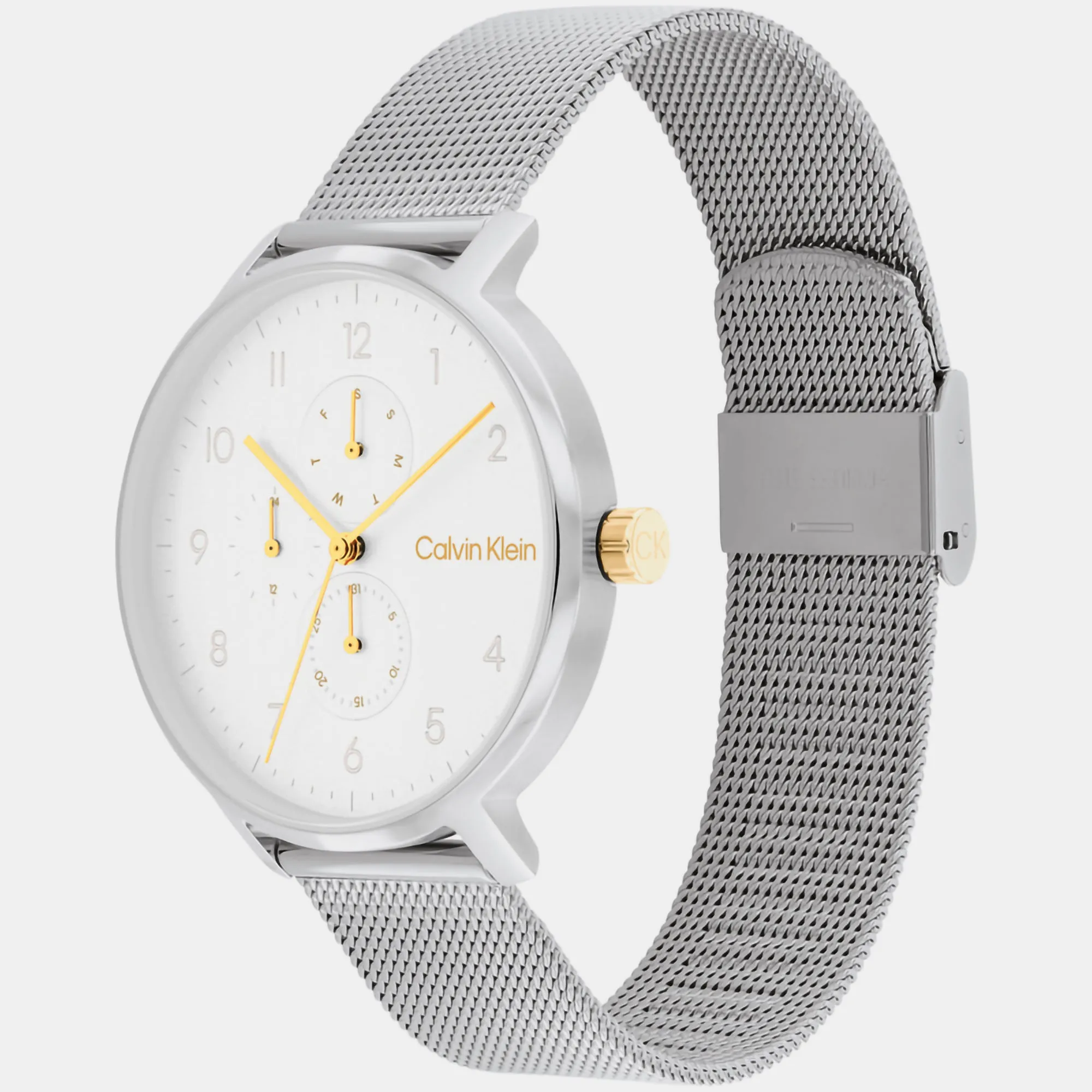 Ck Stun Unisex Silver Multi-Function Mesh Watch 25200405