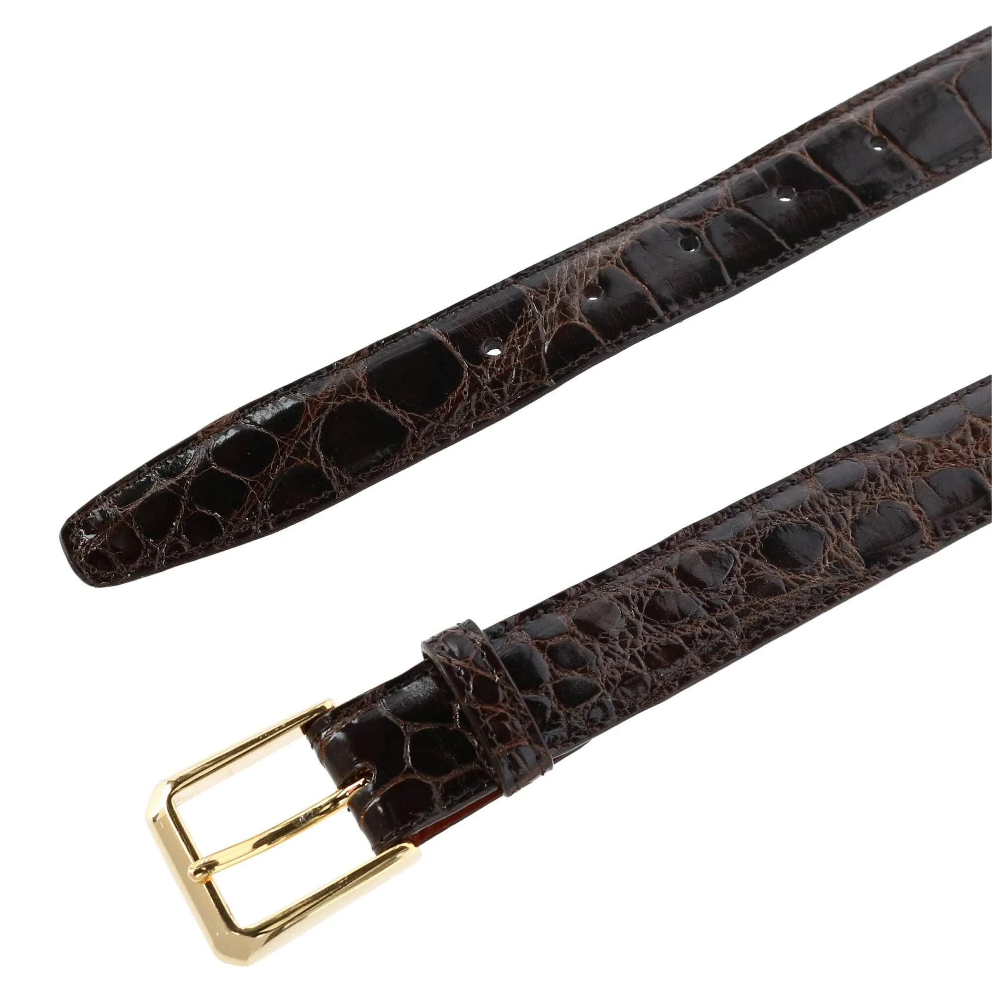 Classic 30MM Genuine Glazed Alligator Belt