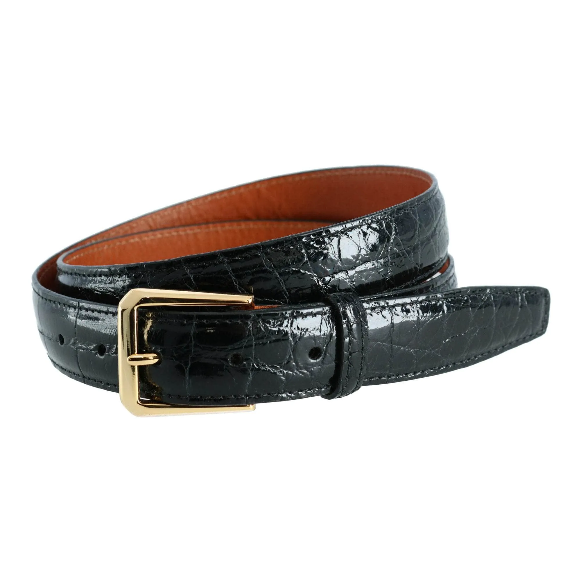 Classic 30MM Genuine Glazed Alligator Belt