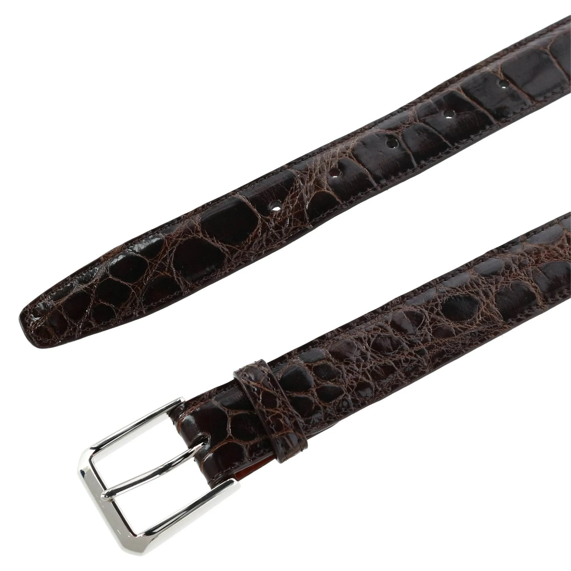Classic 30MM Genuine Glazed Alligator Belt