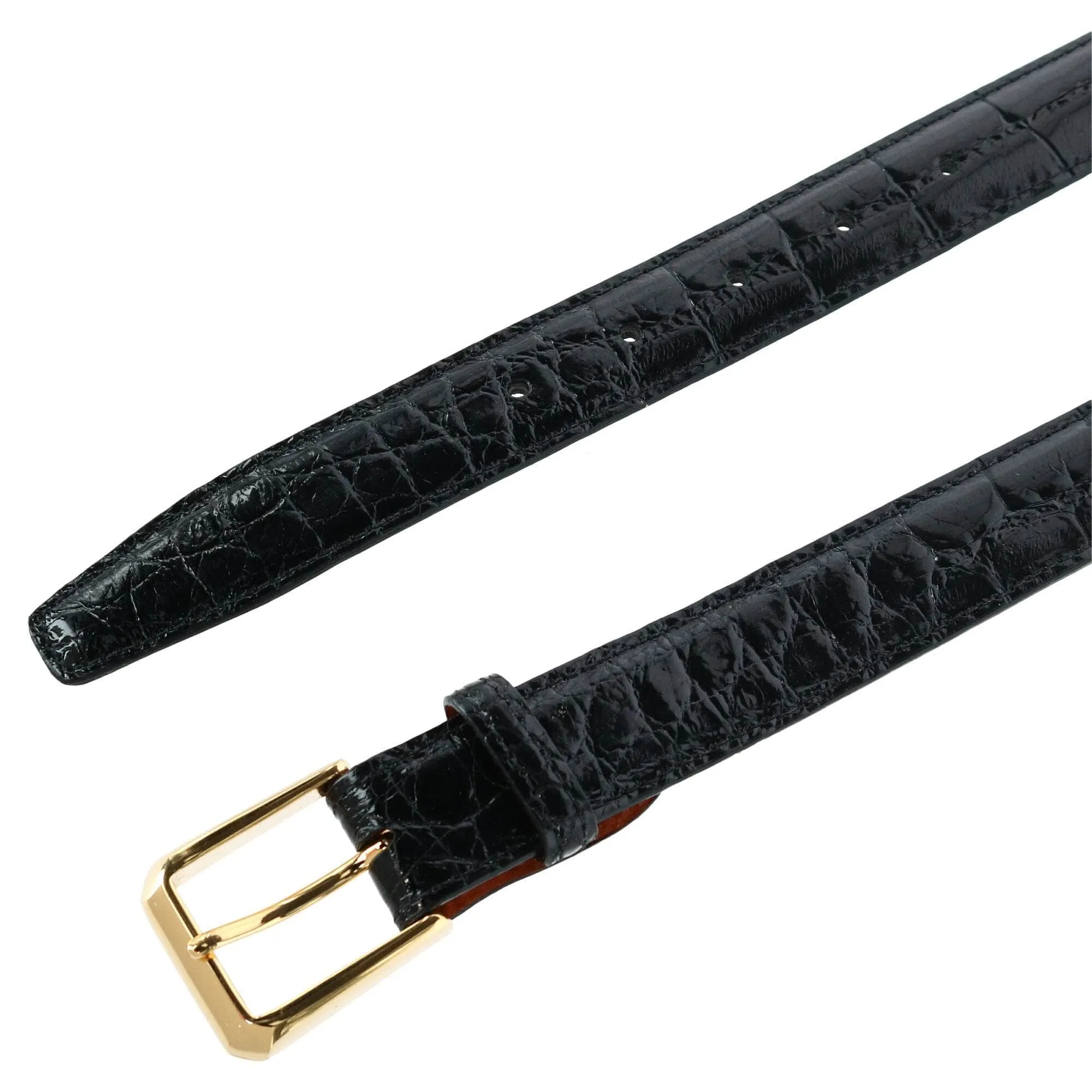 Classic 30MM Genuine Glazed Alligator Belt