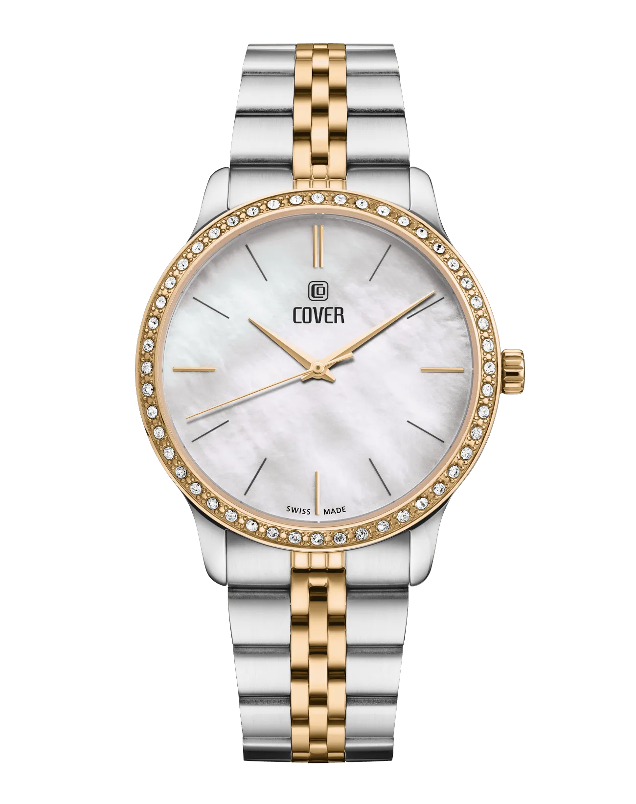 COVER Saraya Crystals Watch White, Bicolor