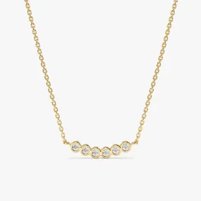 Curved Bubble Bar Diamond Necklace, Camila
