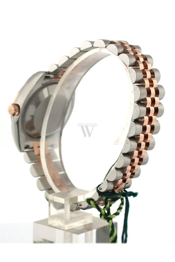 Custom Diamond Bezel Rolex Datejust 31 Black Diamond Dial 18K Rose Gold Two Tone Jubilee Ladies Watch 178241 Pre-owned
