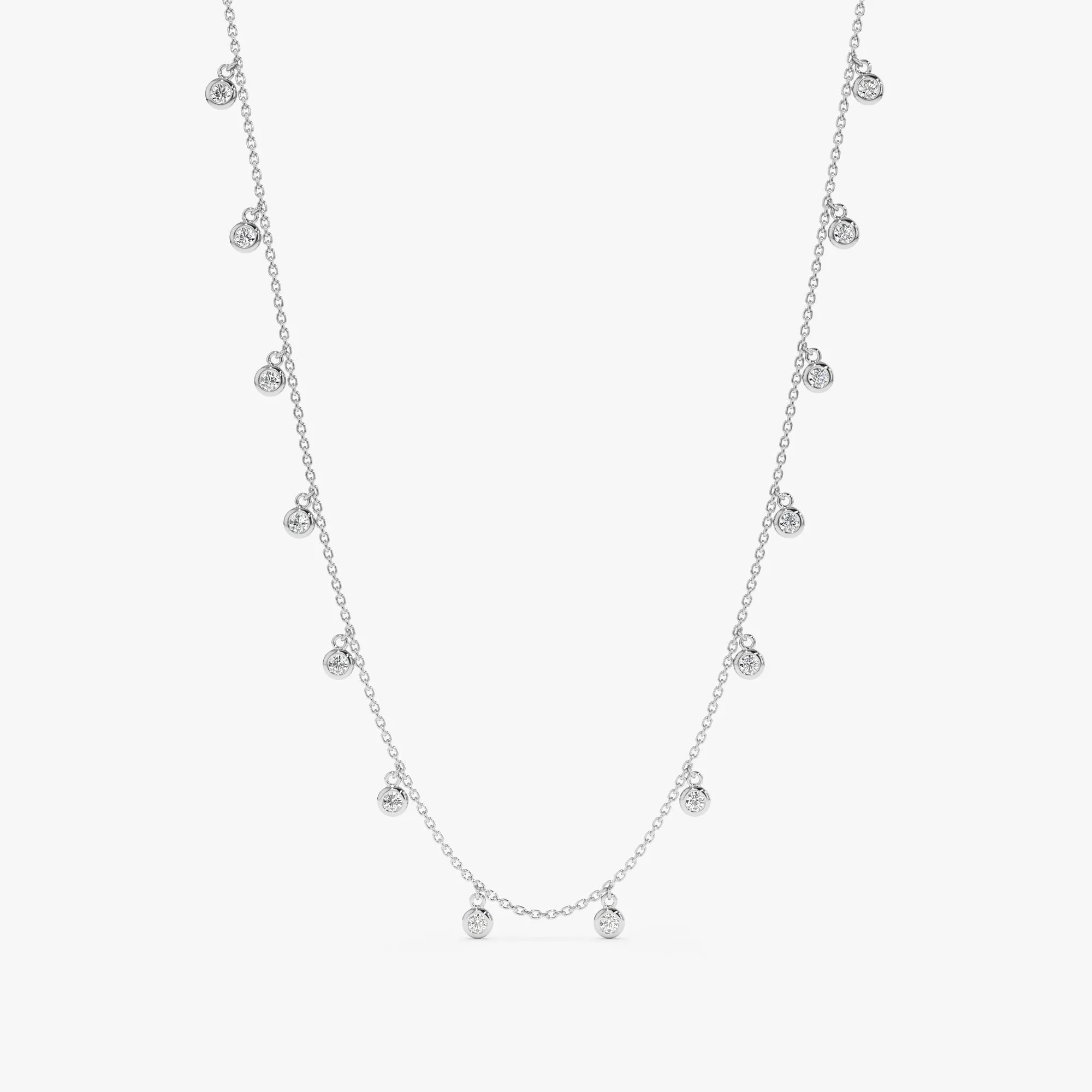 Diamond Bezel Station Necklace, Isabella