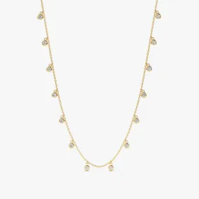 Diamond Bezel Station Necklace, Isabella