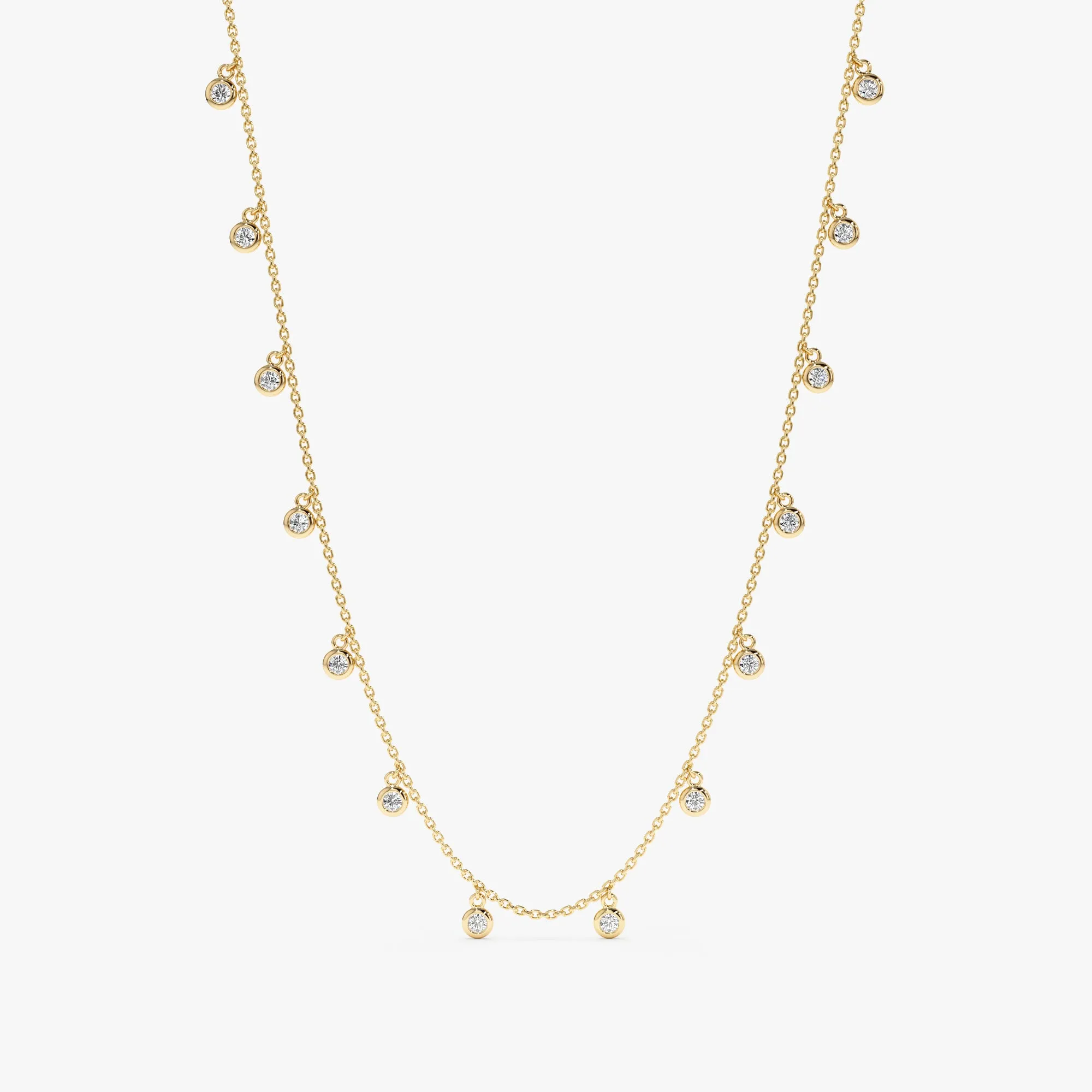 Diamond Bezel Station Necklace, Isabella