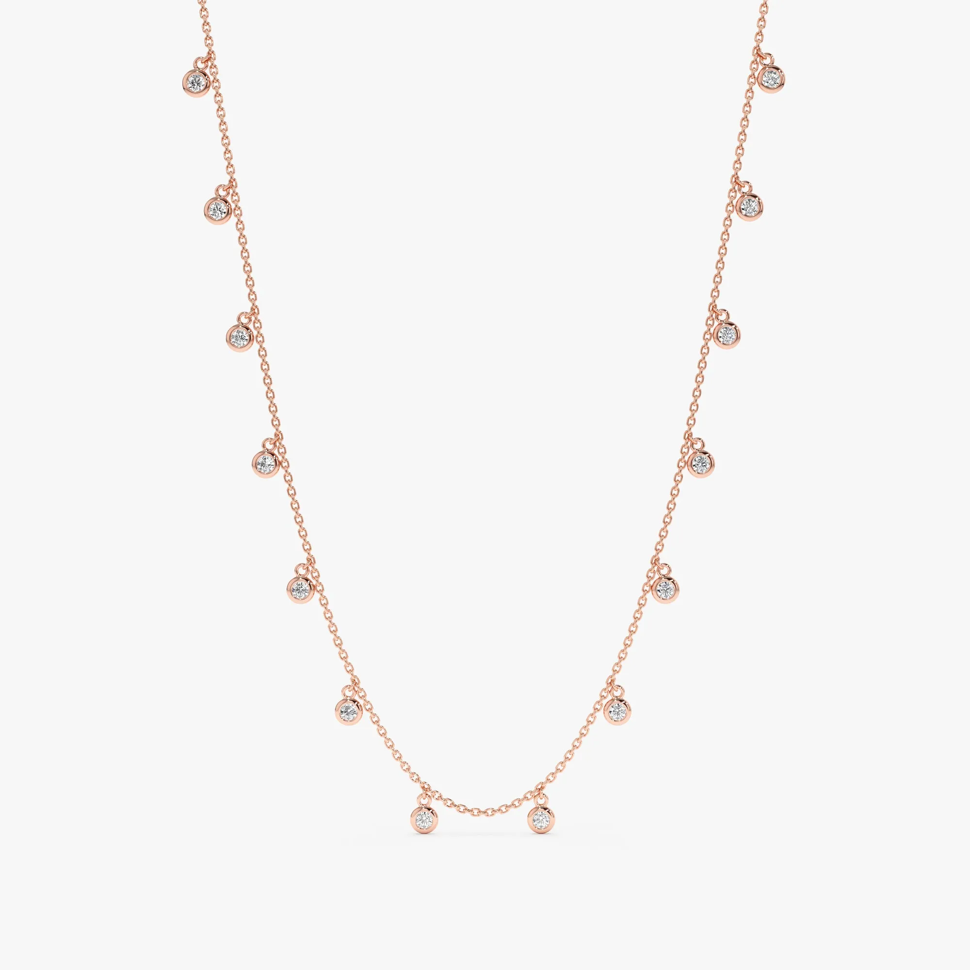 Diamond Bezel Station Necklace, Isabella