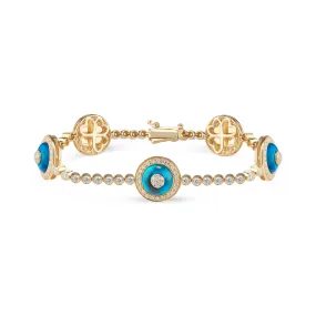 Diamond Bezels Evil Eye Bracelet