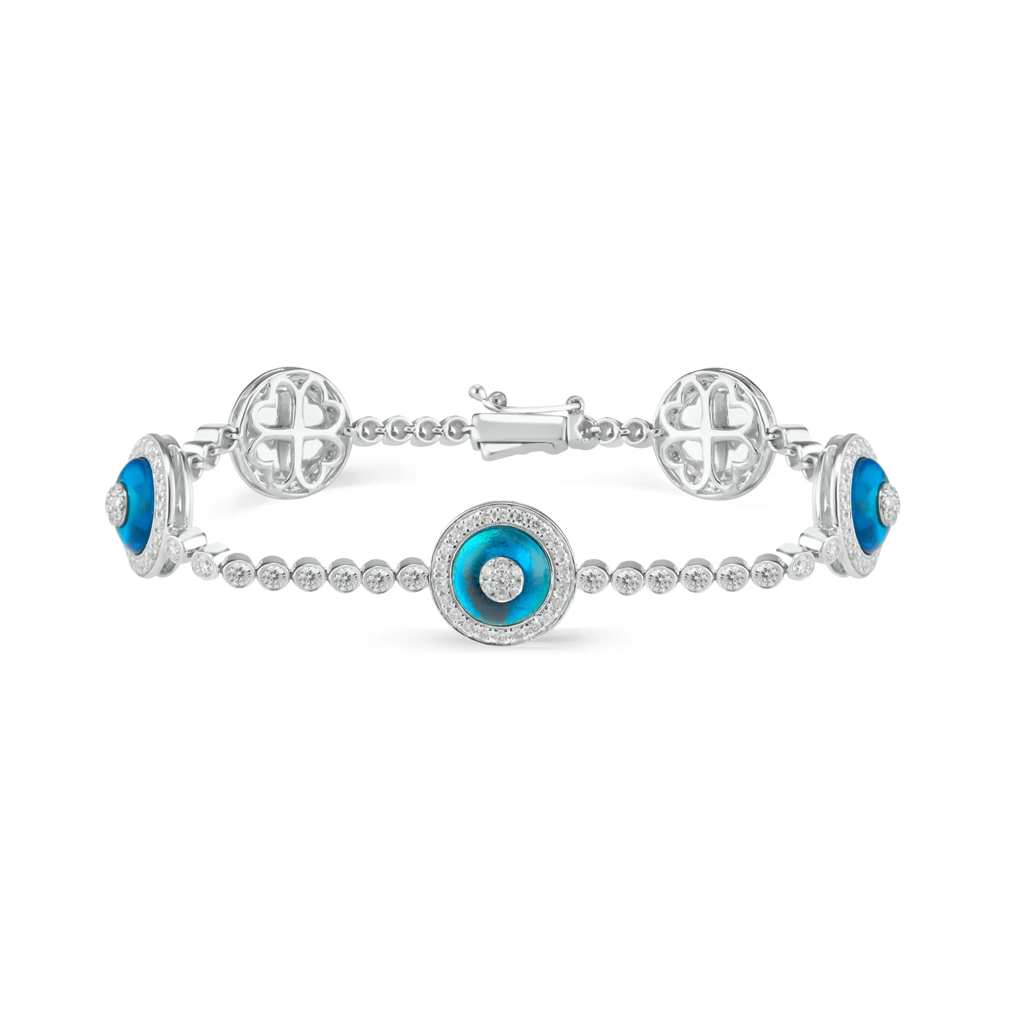 Diamond Bezels Evil Eye Bracelet