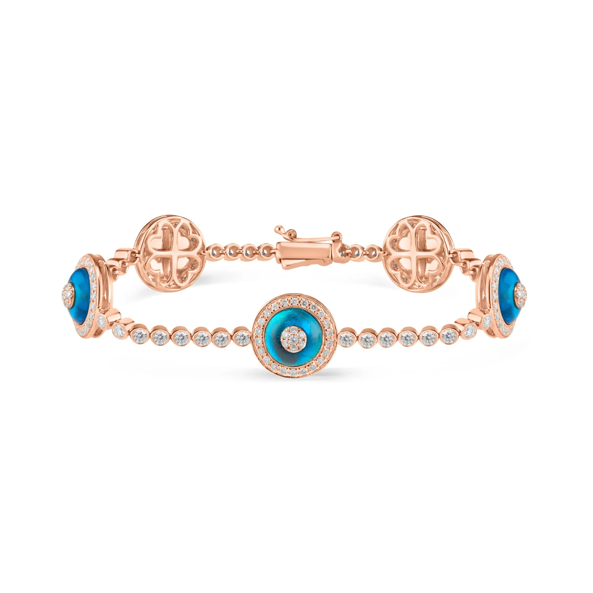 Diamond Bezels Evil Eye Bracelet