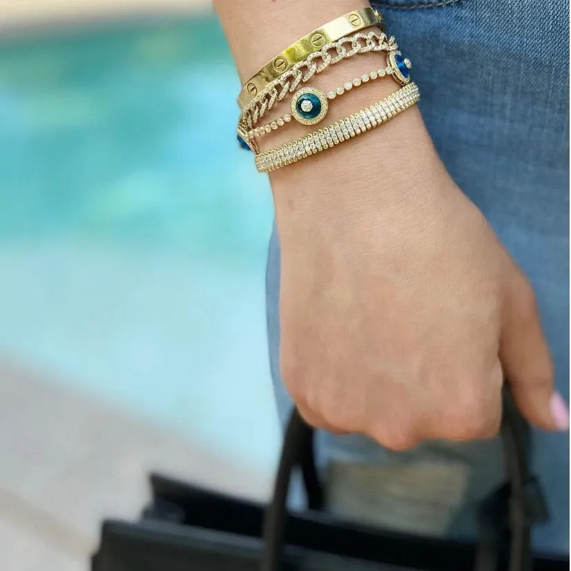 Diamond Bezels Evil Eye Bracelet