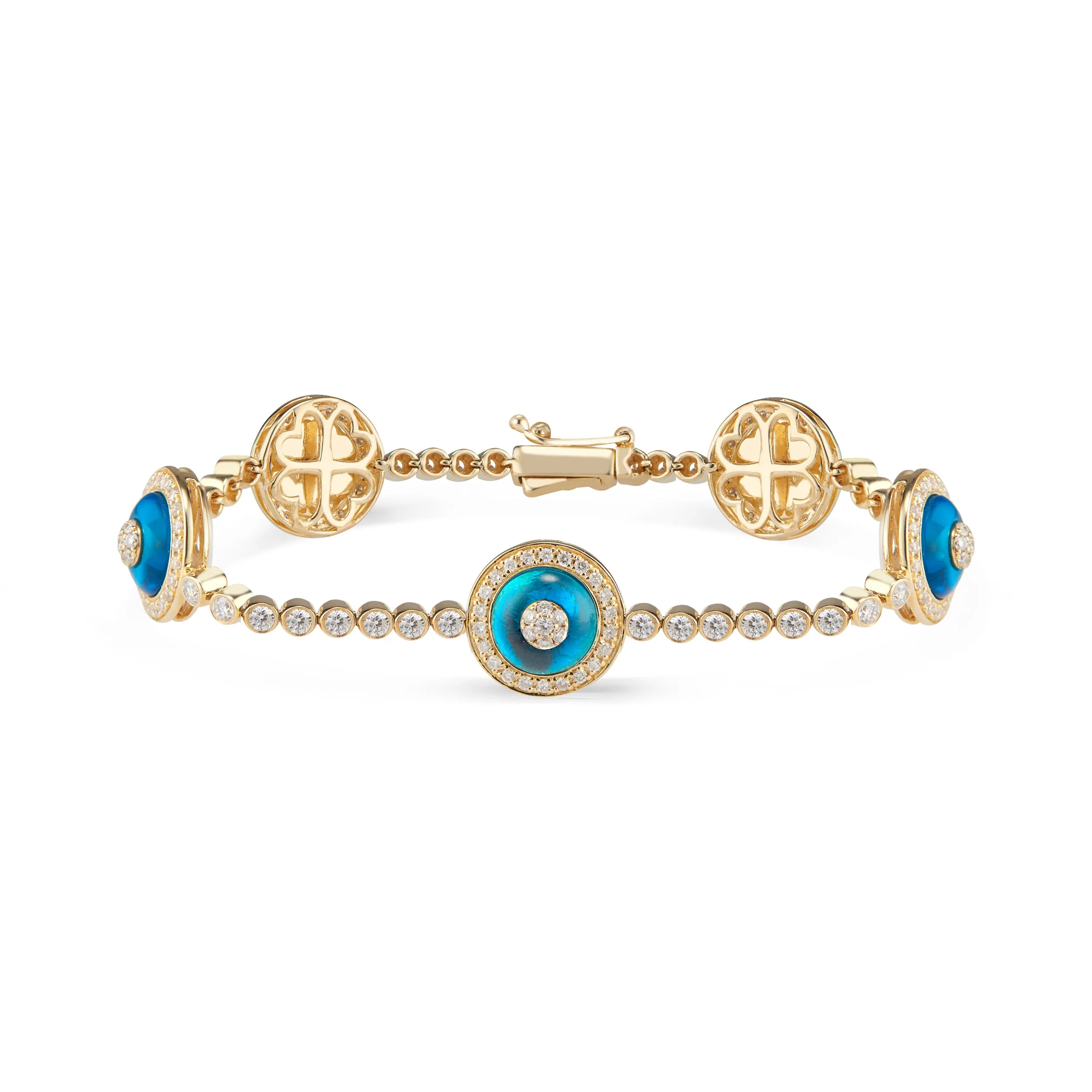 Diamond Bezels Evil Eye Bracelet
