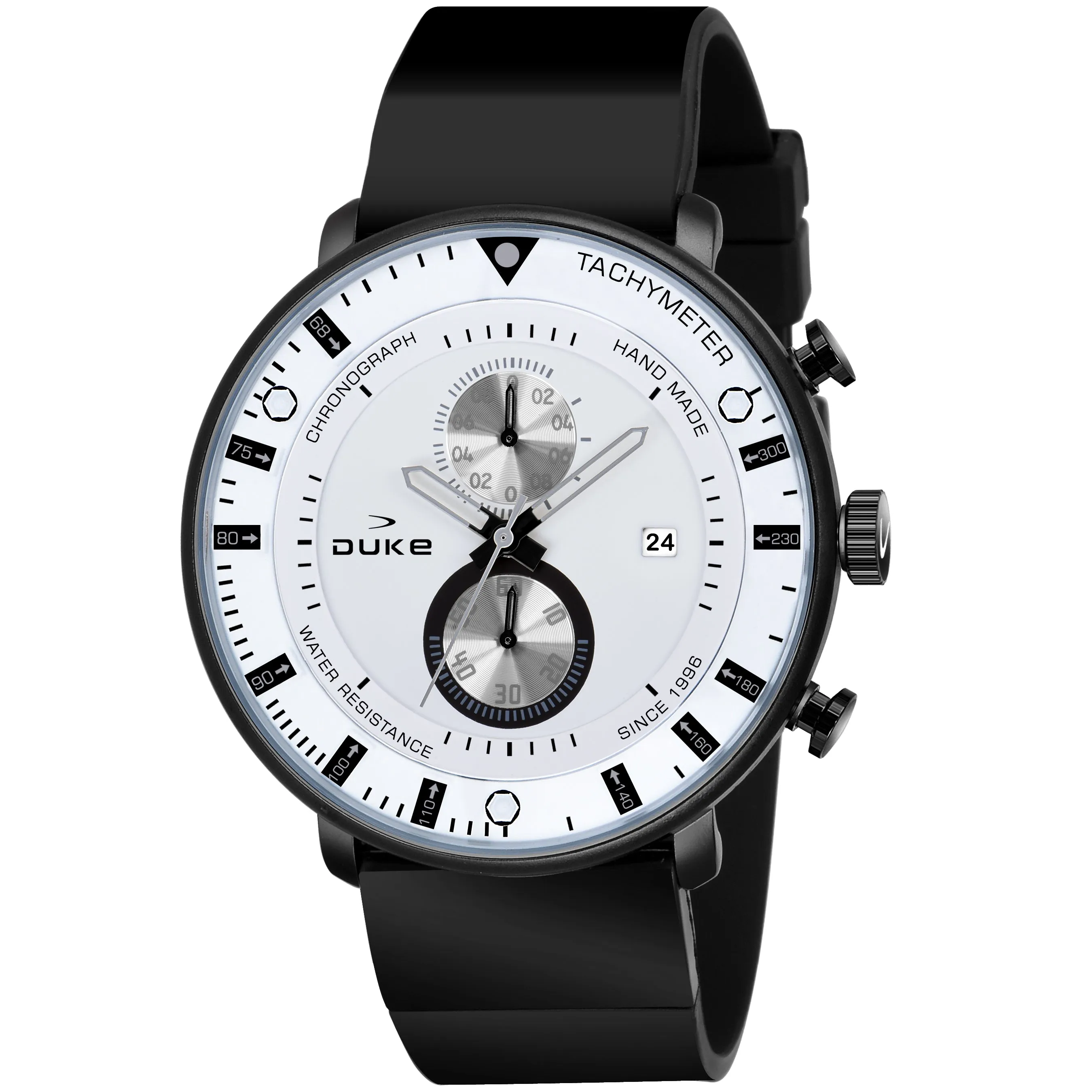 Duke Chronograph Men Watch Stylish PU Leather Strap White Dial (DK4015CRM02C)