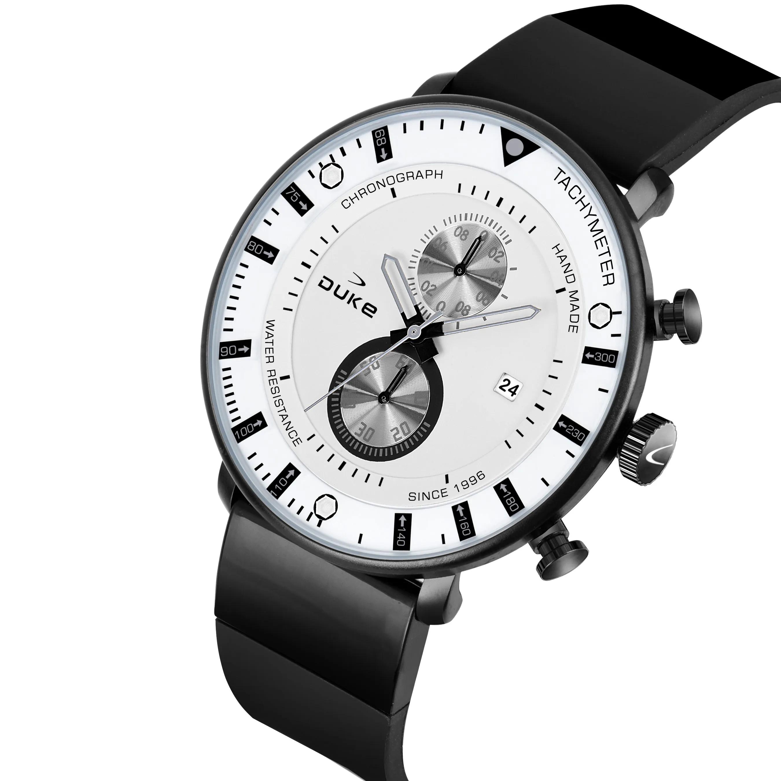 Duke Chronograph Men Watch Stylish PU Leather Strap White Dial (DK4015CRM02C)