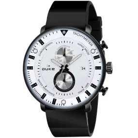 Duke Chronograph Men Watch Stylish PU Leather Strap White Dial (DK4015CRM02C)