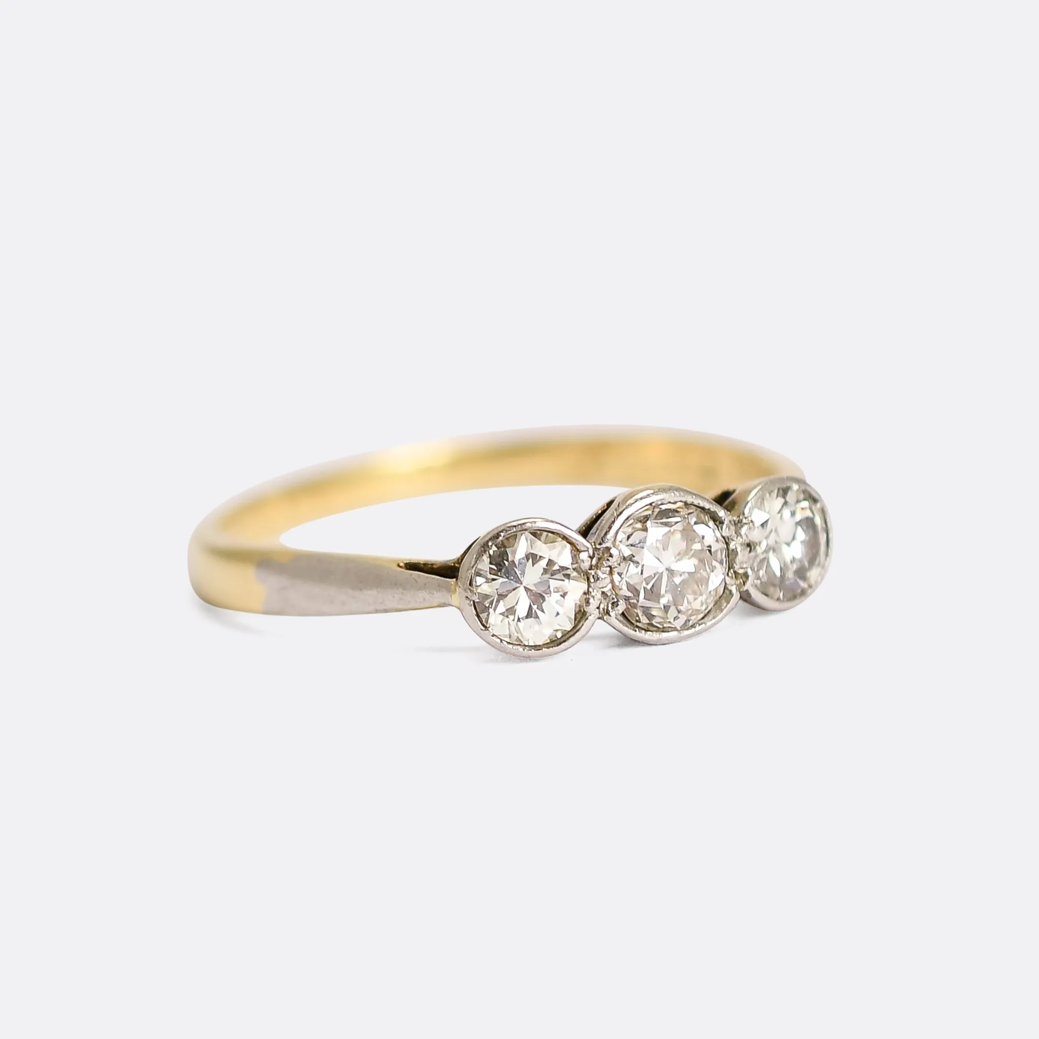 Edwardian Diamond Trilogy Engagement Ring