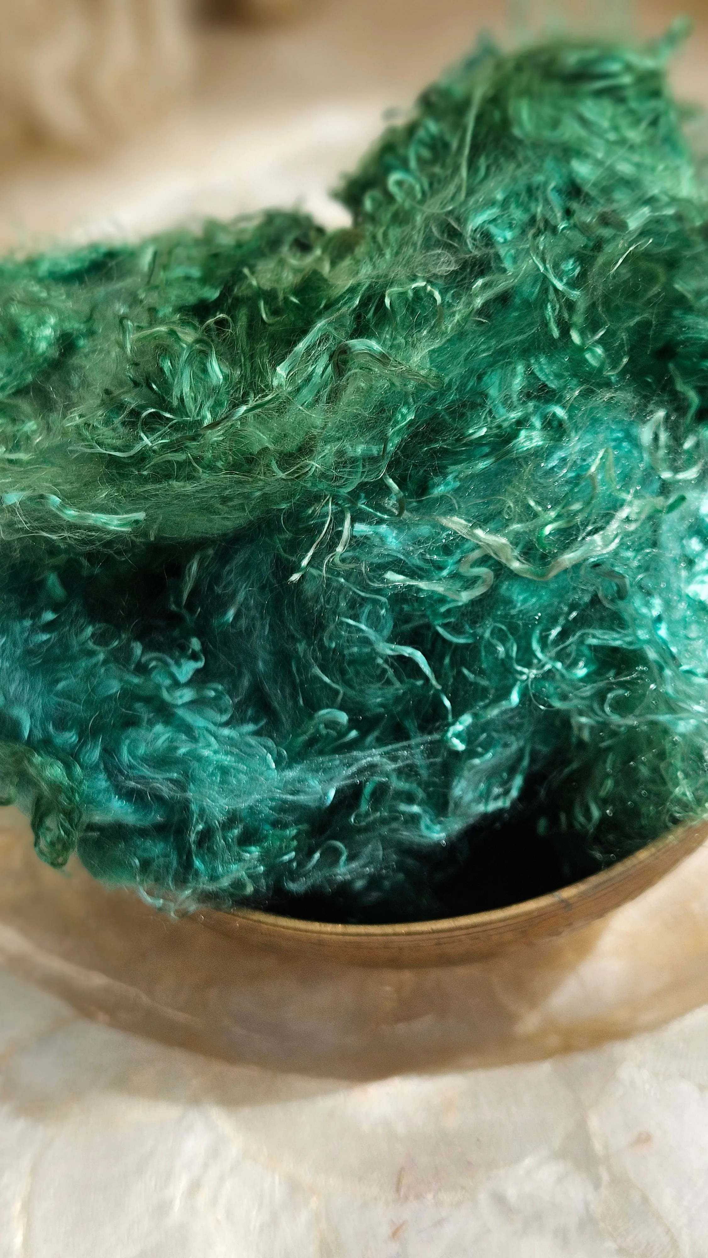 EMERALD Eucalyptus Crimp Hand Dyed Effects Fiber - 2 ounces