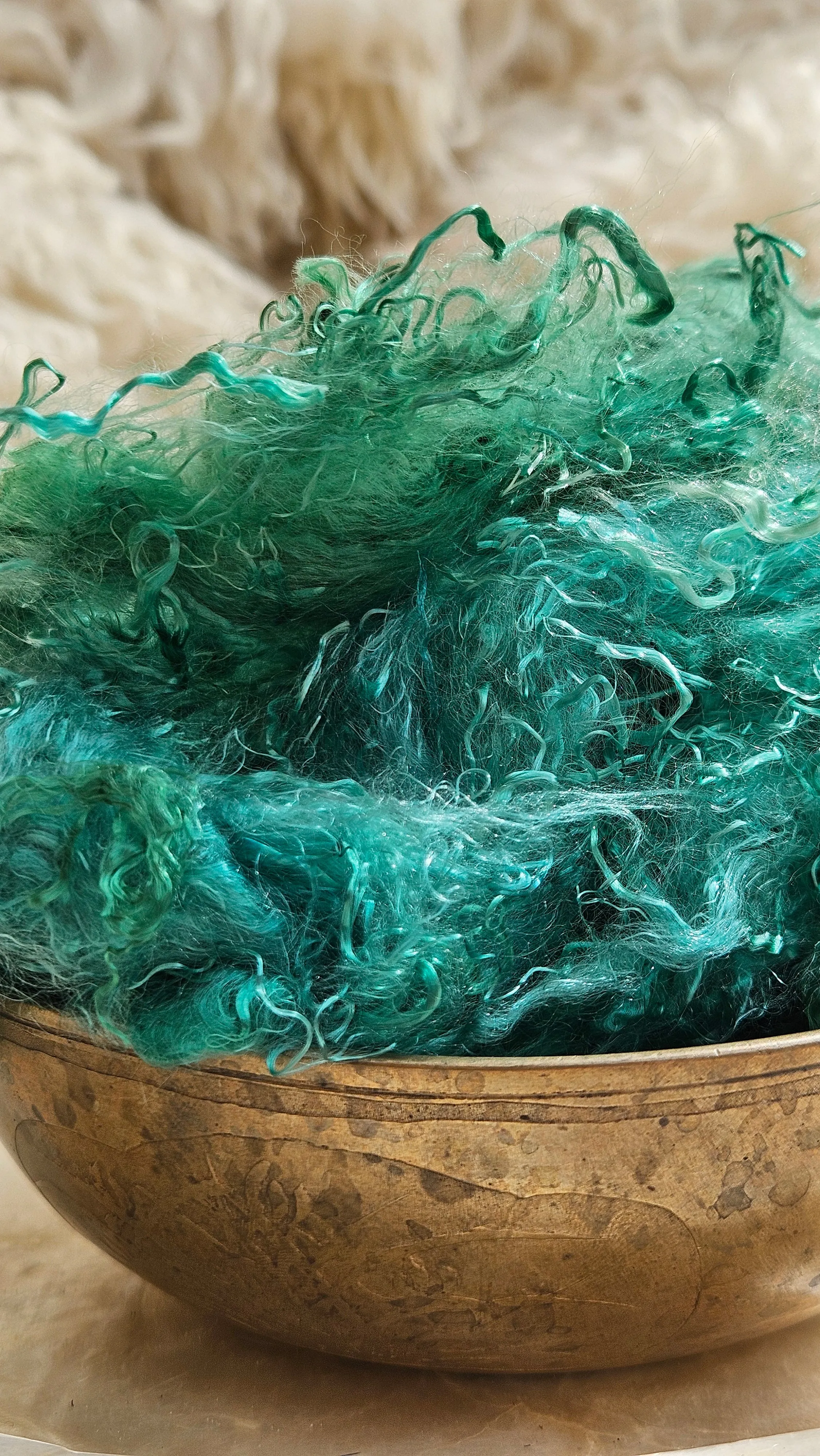 EMERALD Eucalyptus Crimp Hand Dyed Effects Fiber - 2 ounces