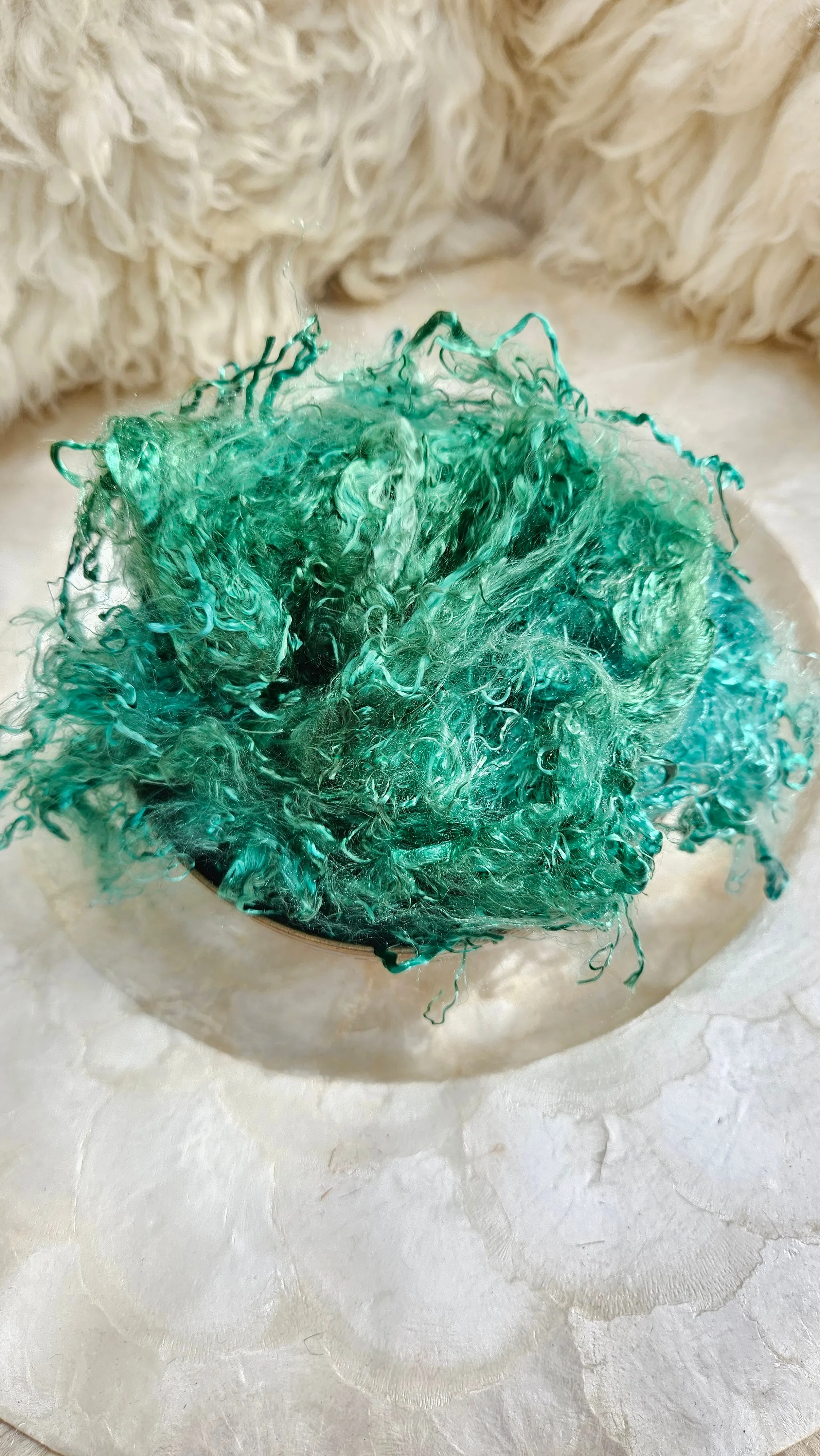 EMERALD Eucalyptus Crimp Hand Dyed Effects Fiber - 2 ounces