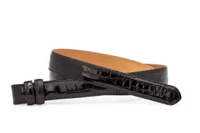 Extra-Long 1" Glazed Alligator Slide Belt Strap