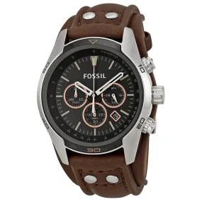 Fossil Coachman Chronograph Black Dial Brown Leather Men's Watch CH2891