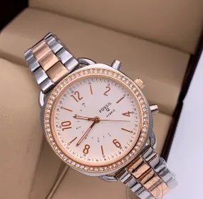 Fossil Rose Gold Silver Watch for Women