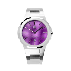 Grandeur Ultra Thin Stain Steel Purple 40 MM Quartz Men