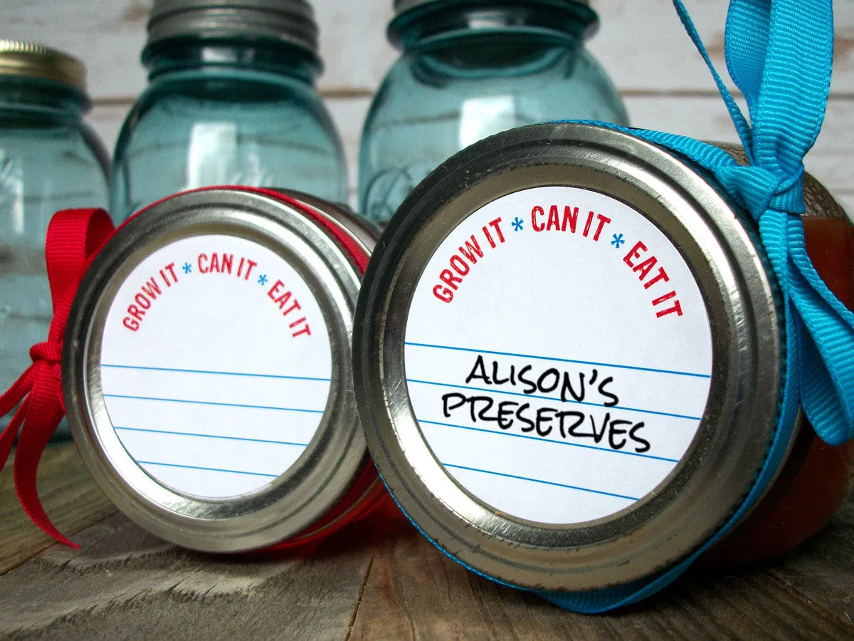 Grow it Can it Eat it Canning Labels