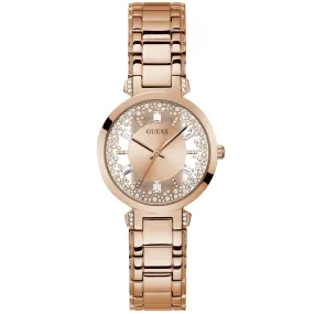 Guess Clear Crystal Rose Gold Watch
