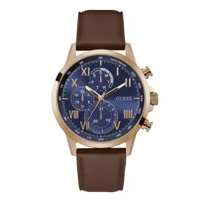 guess-mens-porter-chrono-look-blue-rose-gold-tone-brown-leather-watch-gw0011g4