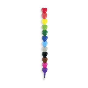 Heart to heart stacking crayons