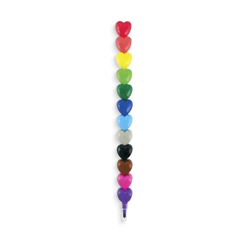 Heart to heart stacking crayons