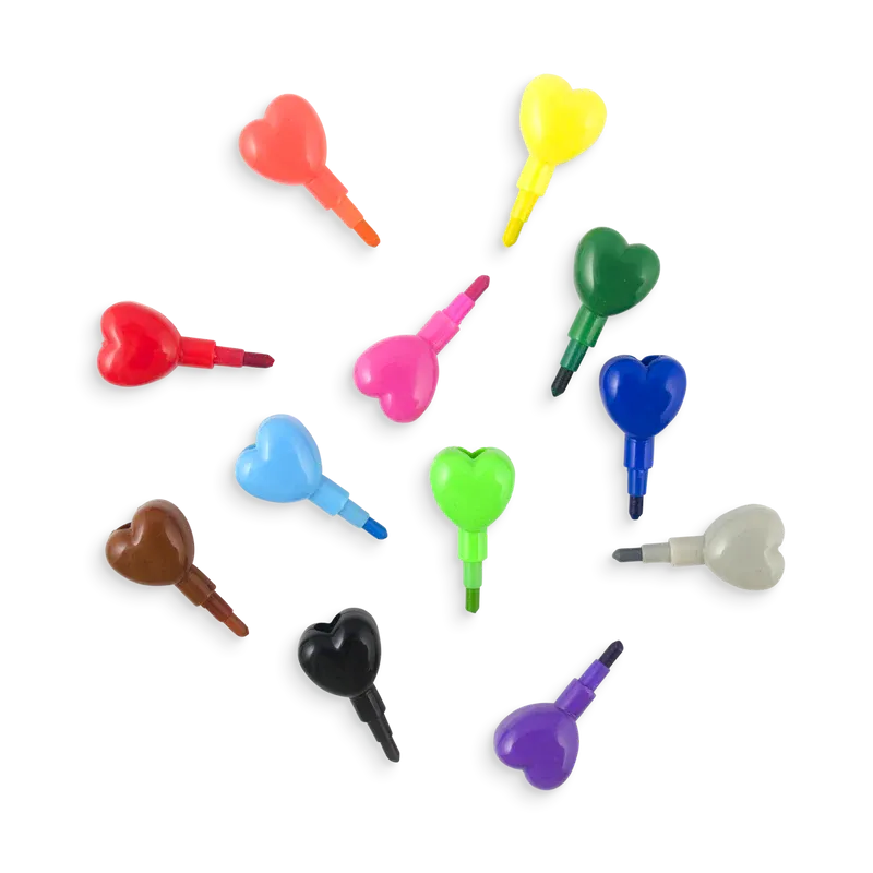 Heart to heart stacking crayons