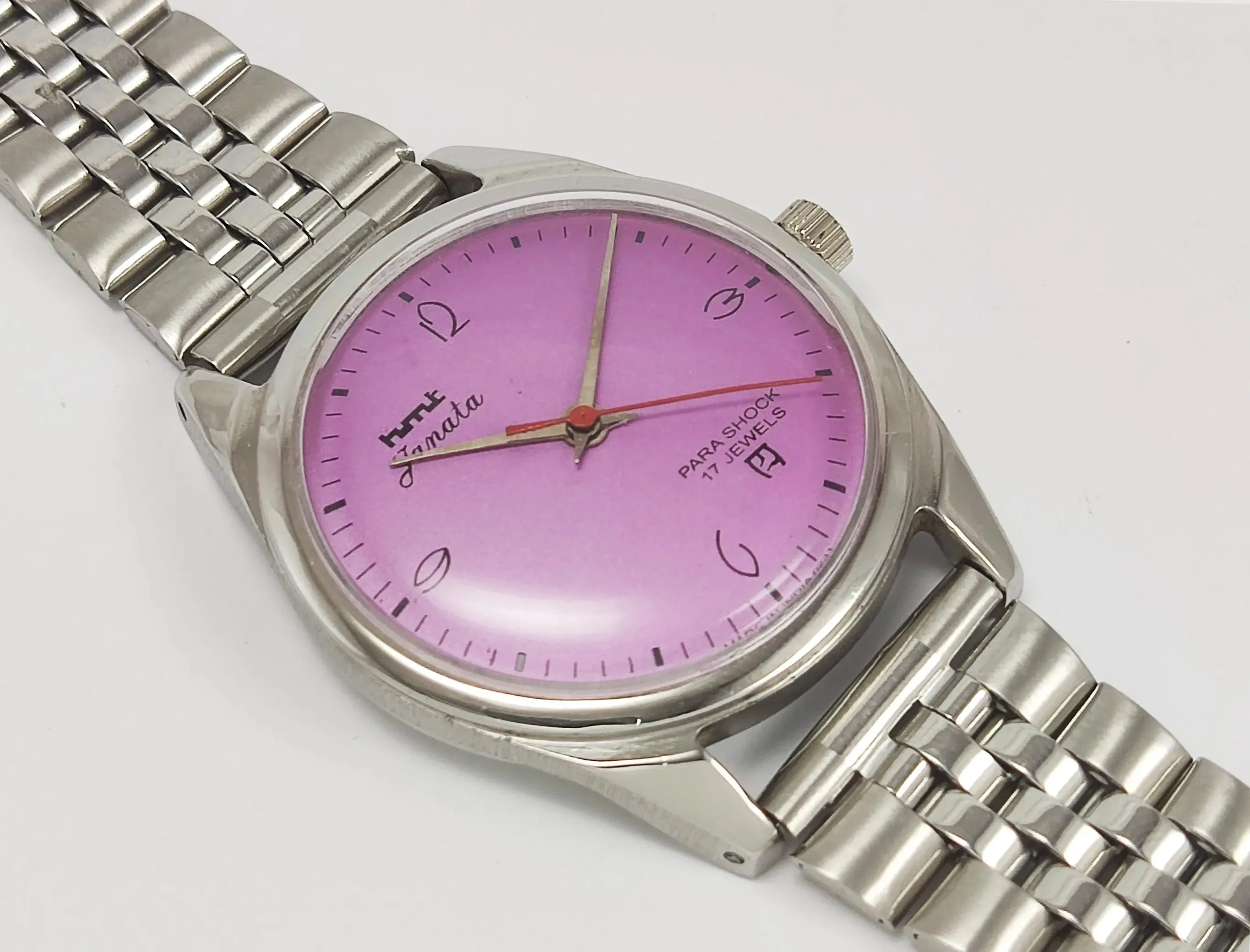 HMT Janata 17 Jewels Purple Dial Mechanical Hand winding Men's Wrist Watch