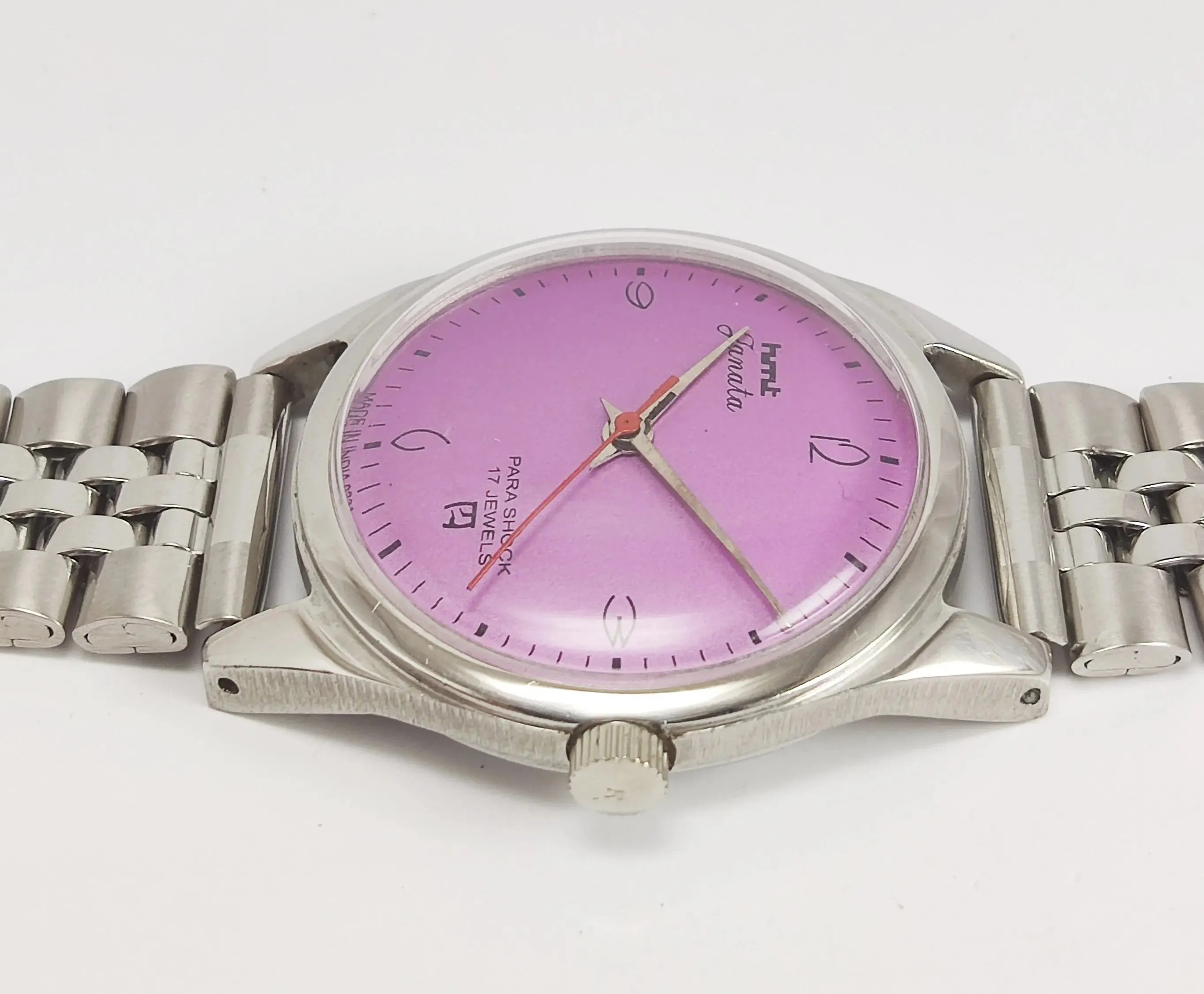 HMT Janata 17 Jewels Purple Dial Mechanical Hand winding Men's Wrist Watch
