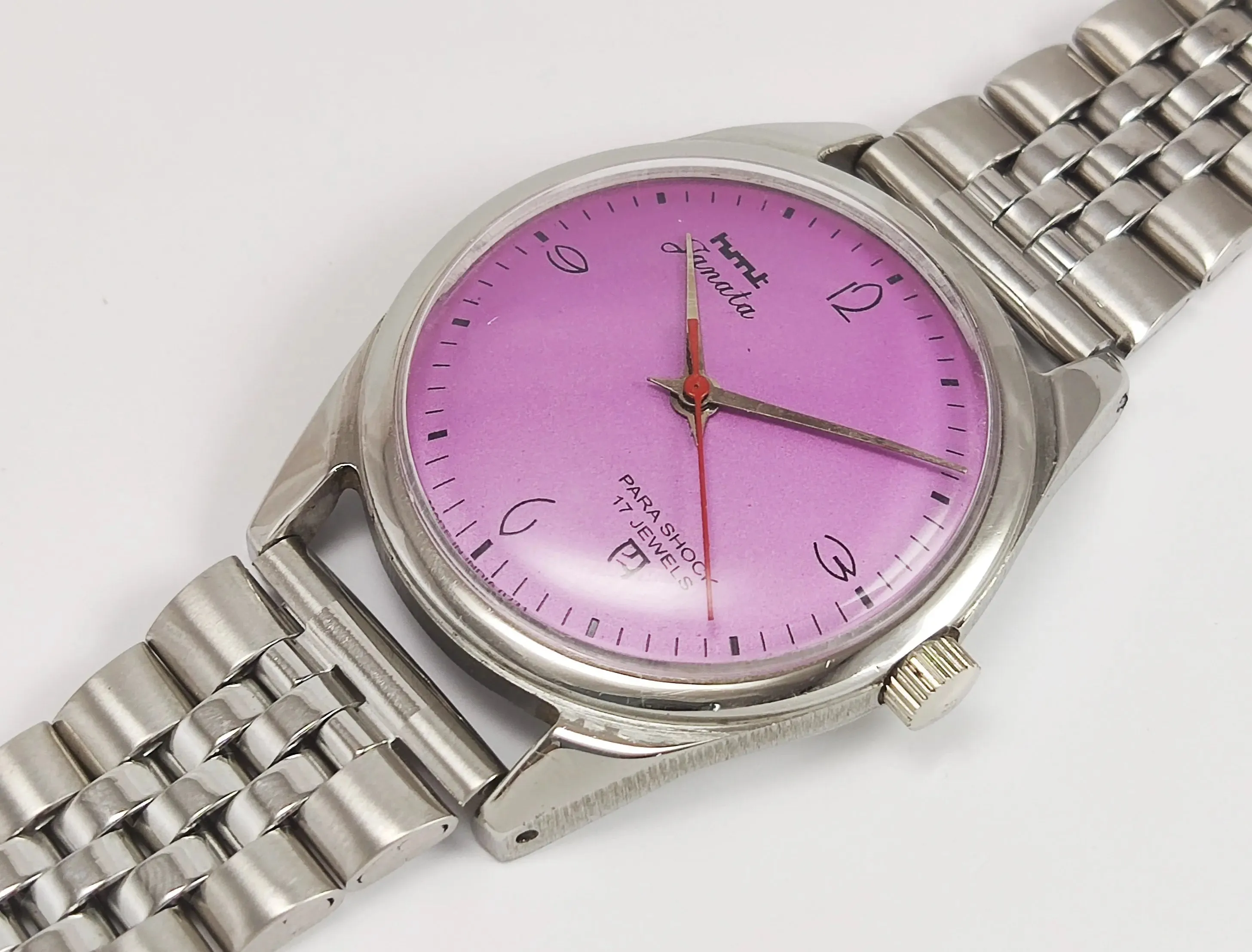 HMT Janata 17 Jewels Purple Dial Mechanical Hand winding Men's Wrist Watch