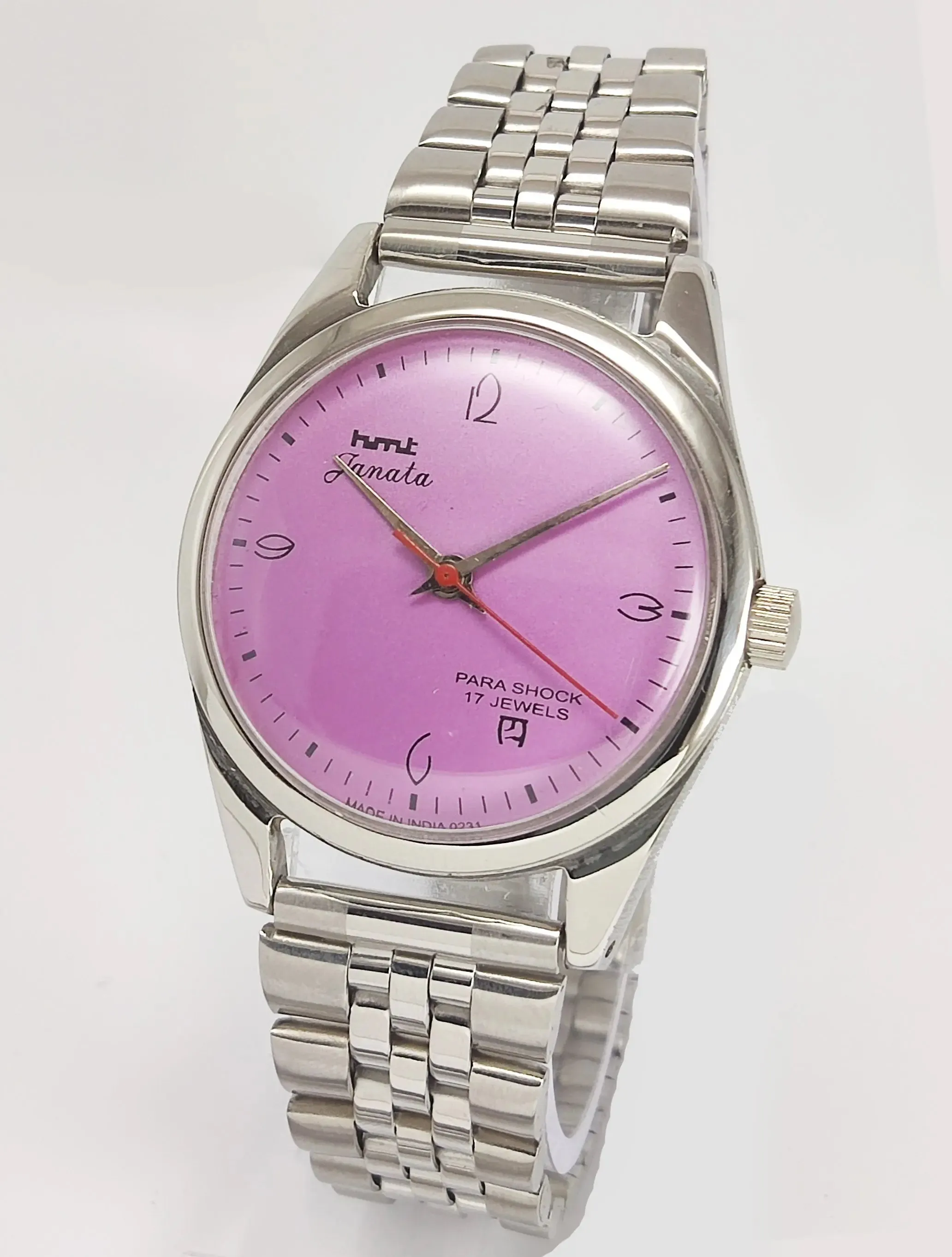 HMT Janata 17 Jewels Purple Dial Mechanical Hand winding Men's Wrist Watch