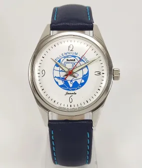HMT Janata Millennium 2000 Para Shock 17 Jewels White Dial Mechanical Hand winding Men's Wrist Watch