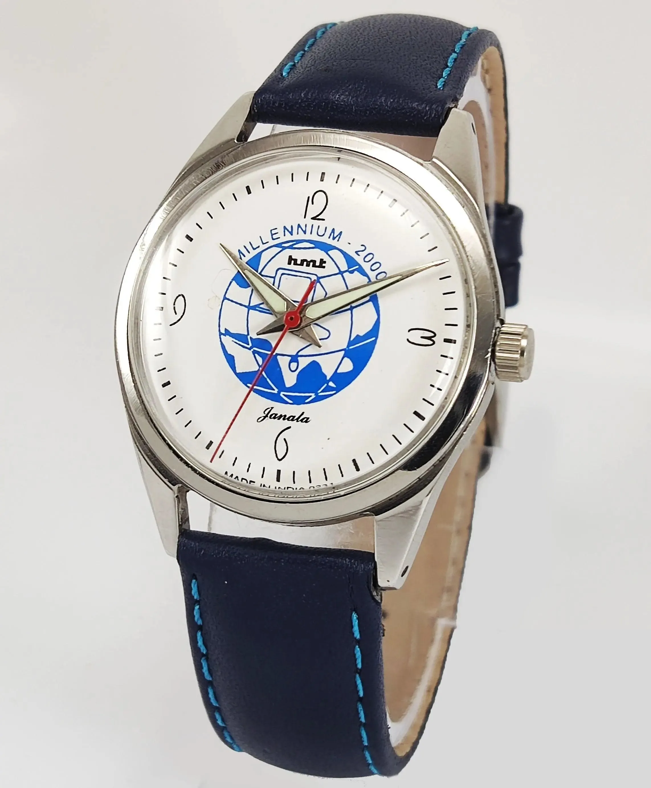 HMT Janata Millennium 2000 Para Shock 17 Jewels White Dial Mechanical Hand winding Men's Wrist Watch