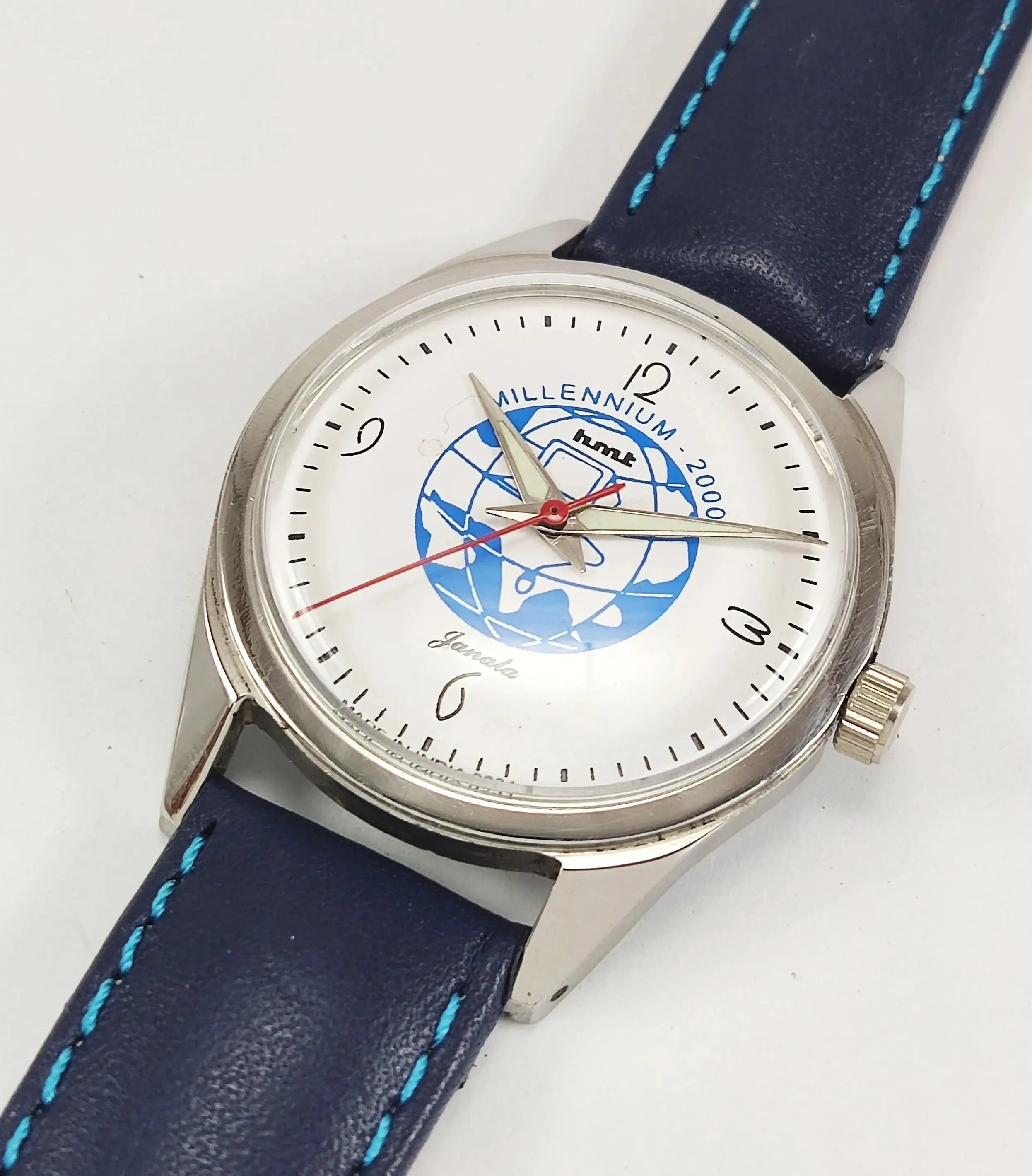 HMT Janata Millennium 2000 Para Shock 17 Jewels White Dial Mechanical Hand winding Men's Wrist Watch