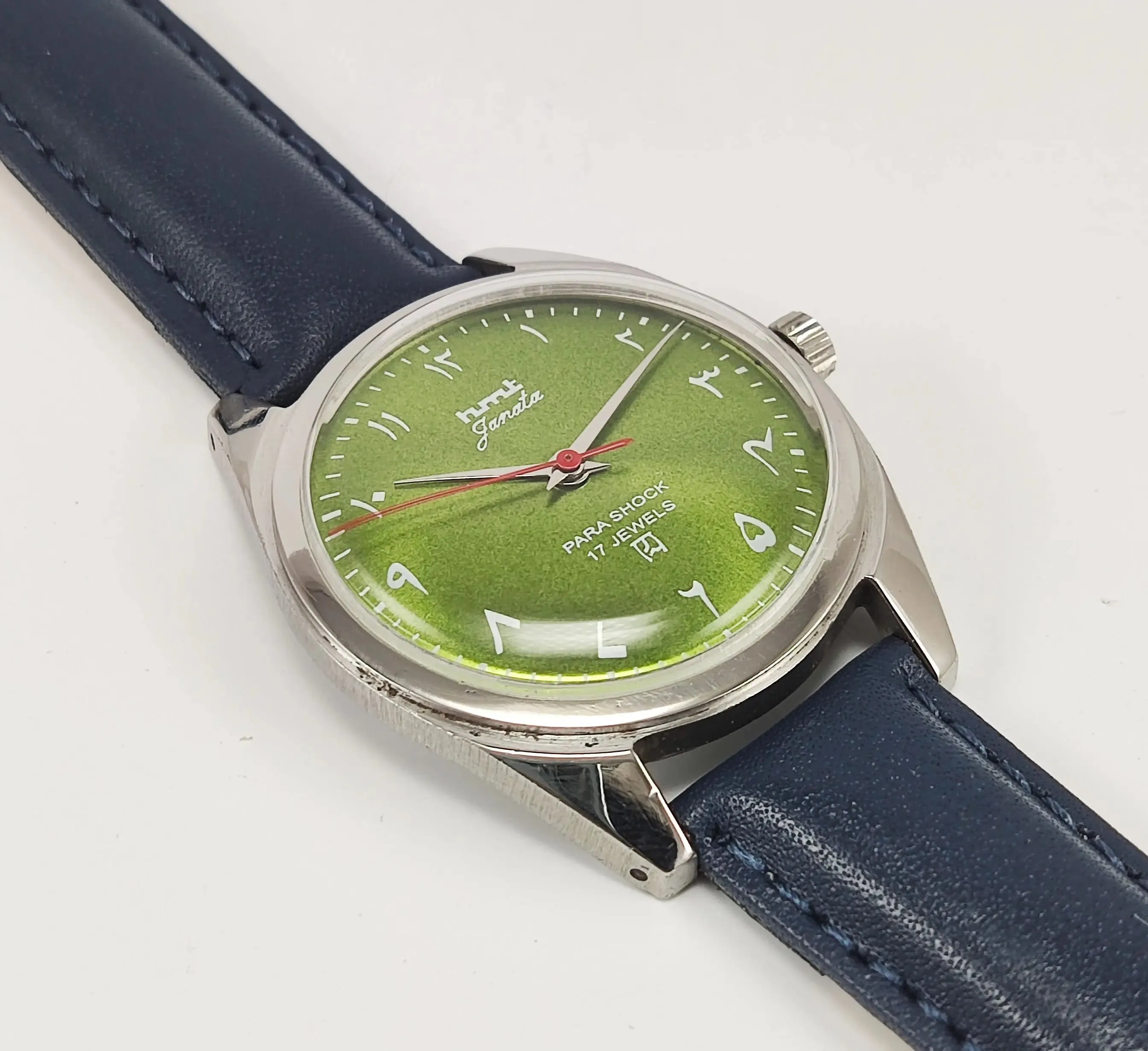 HMT Janata Para Shock 17 Jewels Apple Green Urdu / Arabic Dial Mechanical Hand winding Men's Wrist Watch
