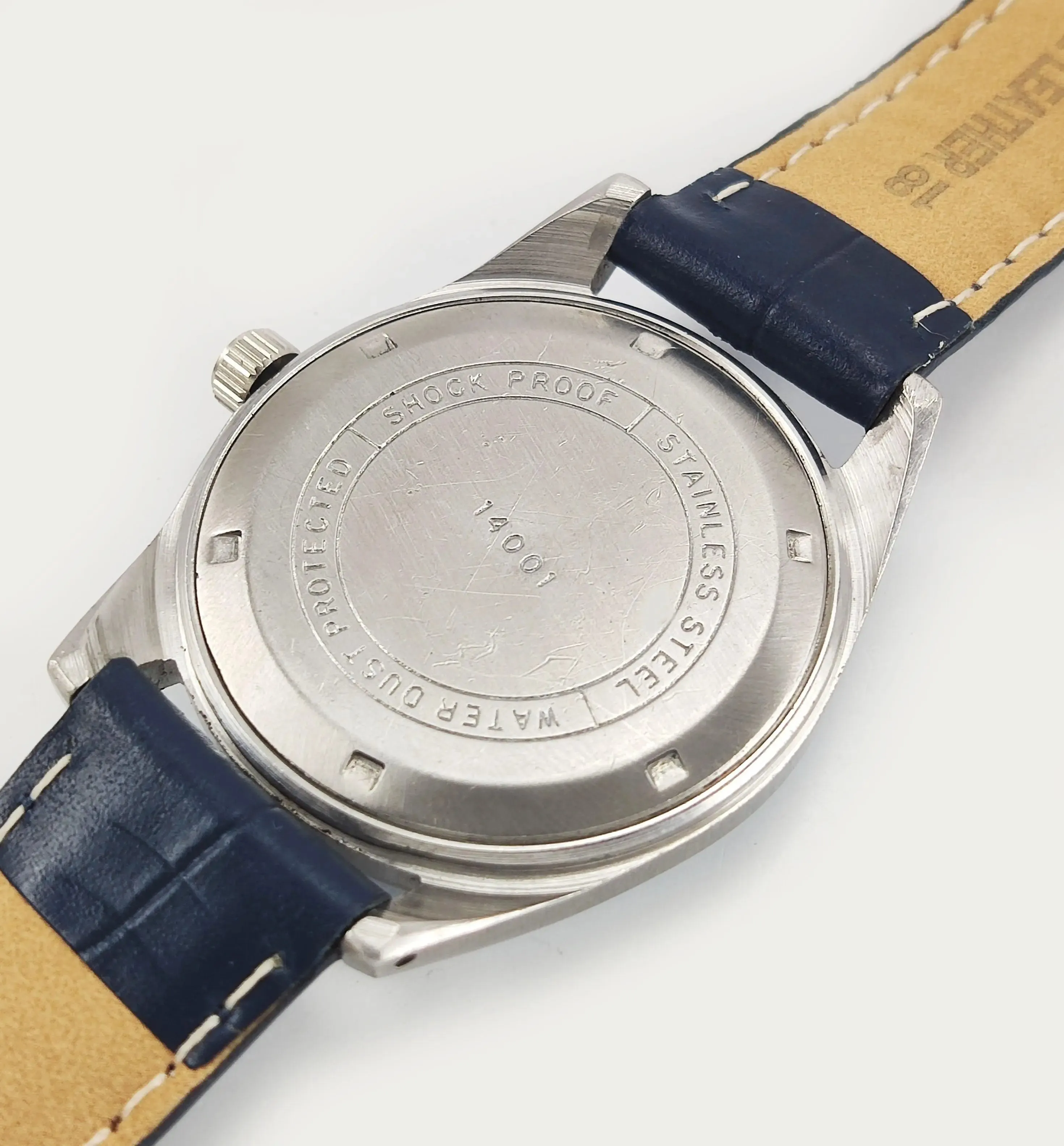 HMT Janata Para Shock 17 Jewels Radium Hands Blue Dial Mechanical Hand winding Men's Wrist Watch