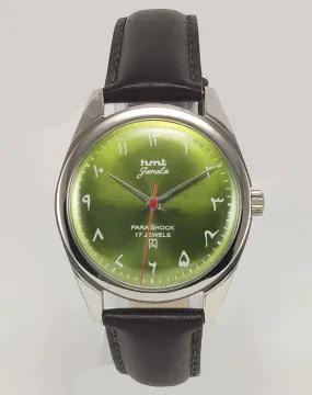 HMT Janata Para Shock 17 Jewels Urdu/Arabic Apple Green Dial Mechanical Hand winding Men's Wrist Watch