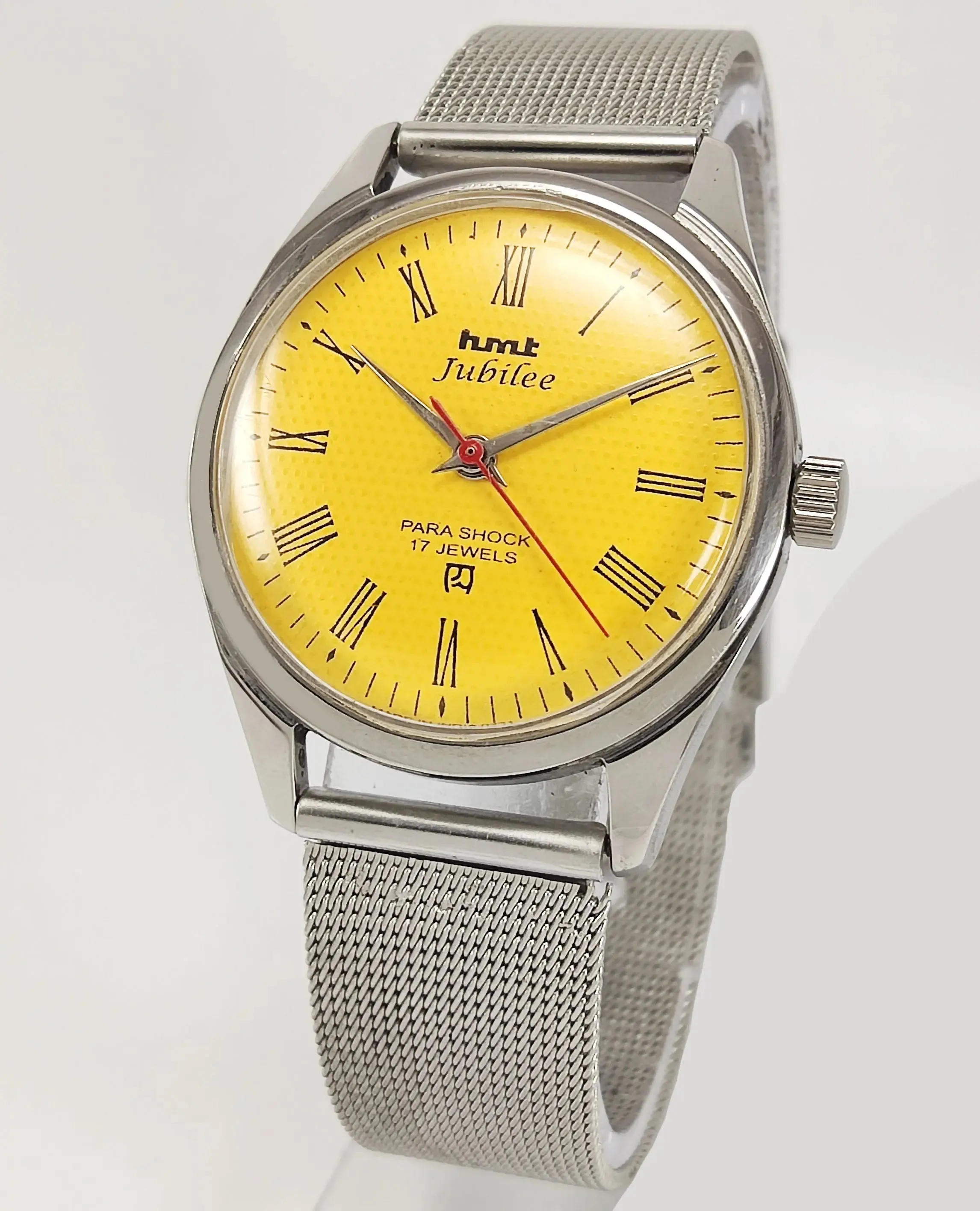 HMT Jubilee 17 Jewels Yellow Dial  Mechanical Hand winding Men's Wrist Watch